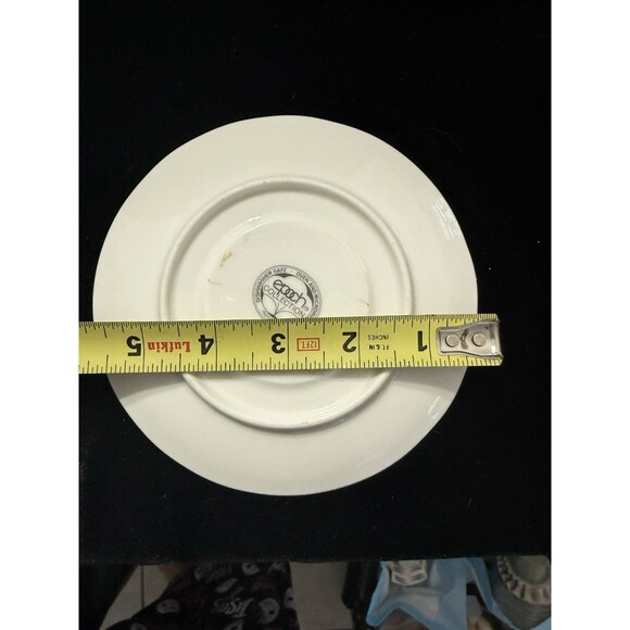 Vintage Epoch Collection "Market Day" 3 Saucers Green Rim 6” Discontinued - Picture 4 of 5